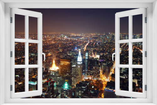Fototapeta Naklejka Na Ścianę Okno 3D - New York City aerial view with Manhattan skyline
