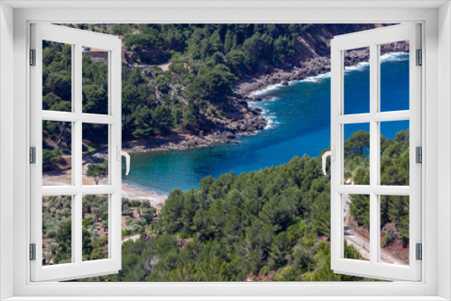 Fototapeta Naklejka Na Ścianę Okno 3D - Scenic view at nice bay on the coastline of Serra de Tramuntana on island Mallorca, Spain