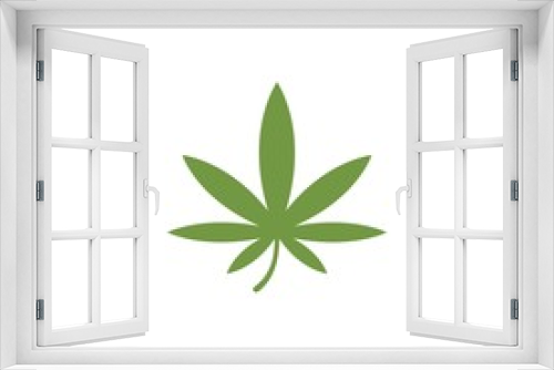 Fototapeta Naklejka Na Ścianę Okno 3D - Canabis leaf template vector illustration icon