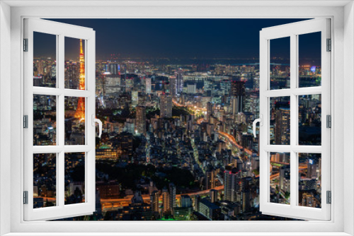 Fototapeta Naklejka Na Ścianę Okno 3D - The most beautiful Viewpoint Tokyo tower at Night ,japan