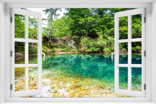 Fototapeta Naklejka Na Ścianę Okno 3D - Natural blue hole karst source Oko Skakavice in Montenegro, Europe