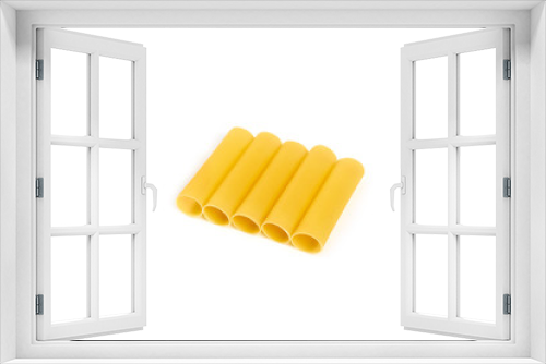 Fototapeta Naklejka Na Ścianę Okno 3D - Italian cannelloni pasta tubes isolated over white background.