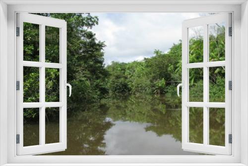 Fototapeta Naklejka Na Ścianę Okno 3D - Boat ride at Una river, between amazon rain forest and atlantic forest