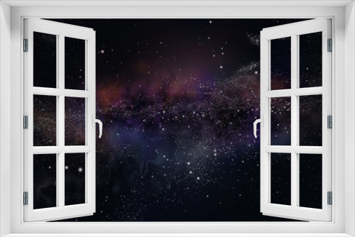 Fototapeta Naklejka Na Ścianę Okno 3D - space, dark sky with stars and galaxy