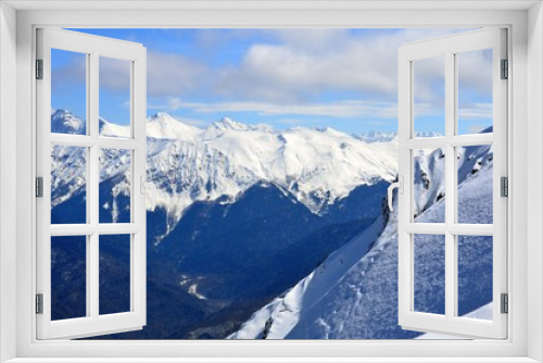 Fototapeta Naklejka Na Ścianę Okno 3D - Beautiful winter landscape in the mountains.
