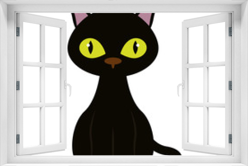 Fototapeta Naklejka Na Ścianę Okno 3D - Halloween cat cartoon vector design