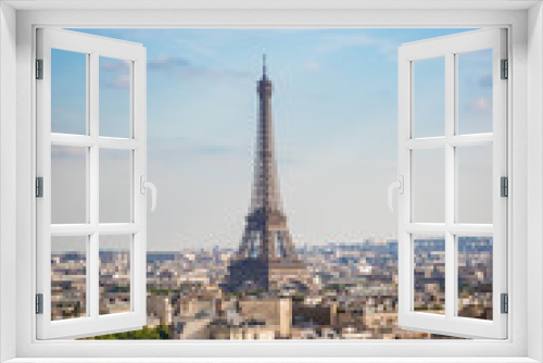 Fototapeta Naklejka Na Ścianę Okno 3D - Paris skyline with the Eiffel tower on a sunny day