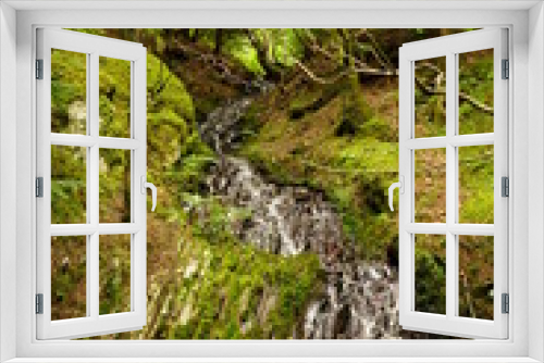 Fototapeta Naklejka Na Ścianę Okno 3D - Small Forest Waterfall