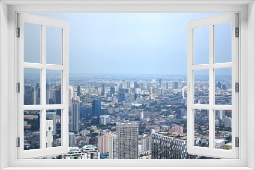 Fototapeta Naklejka Na Ścianę Okno 3D - Bangkok - King Power MahaNakhon Skyscraper - Indoor and Outdoor 360-degree Observation Deck, Glass Tray Experience, Hydraulic Glass Lift