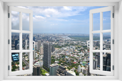 Fototapeta Naklejka Na Ścianę Okno 3D - Bangkok - King Power MahaNakhon Skyscraper - Indoor and Outdoor 360-degree Observation Deck, Glass Tray Experience, Hydraulic Glass Lift