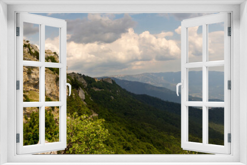 Fototapeta Naklejka Na Ścianę Okno 3D - panoramic view of the Caucasus Mountains in summer day
