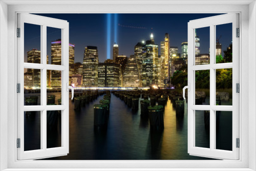 Fototapeta Naklejka Na Ścianę Okno 3D - Lower Manhattan skyline from Brooklyn