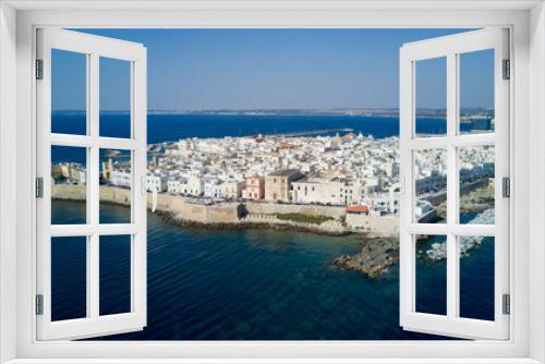 Fototapeta Naklejka Na Ścianę Okno 3D - Aerial photo shooting with drone on Gallipoli, famous Salento city on the Mediterranean sea
