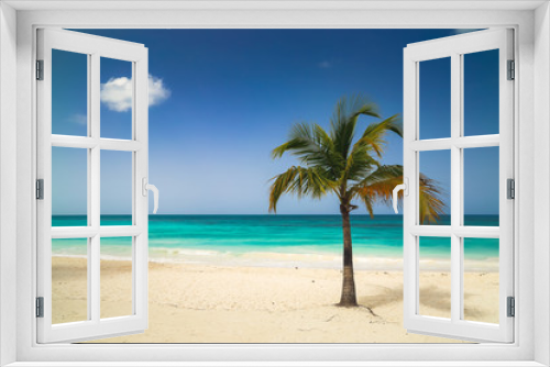 Fototapeta Naklejka Na Ścianę Okno 3D - Sunny tropical exotic Caribbean paradise beach. 