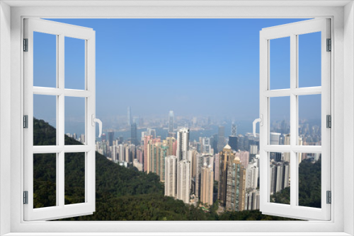 Fototapeta Naklejka Na Ścianę Okno 3D - Bird view from Victoria peak, Hong Kong