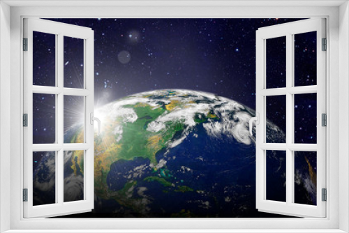 Fototapeta Naklejka Na Ścianę Okno 3D - Earth in the outer space. Elements of this image furnished by NASA
