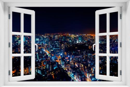 Fototapeta Naklejka Na Ścianę Okno 3D - Aerial view of Tokyo, Japan from Roppongi Hills at night
