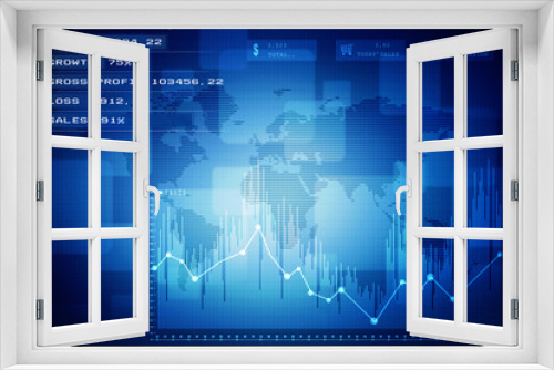 Fototapeta Naklejka Na Ścianę Okno 3D - 2d rendering Stock market online business concept. business Graph 