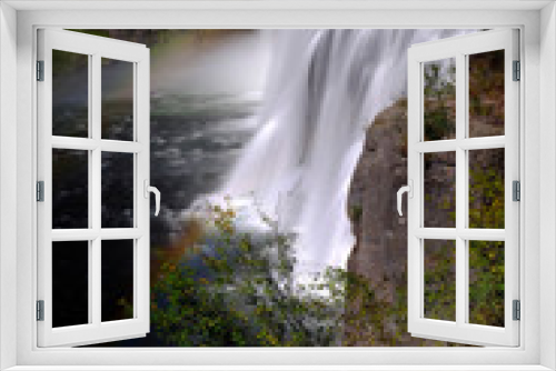 Fototapeta Naklejka Na Ścianę Okno 3D - Mesa Falls Waterfall  Rugged Canyon with Mist