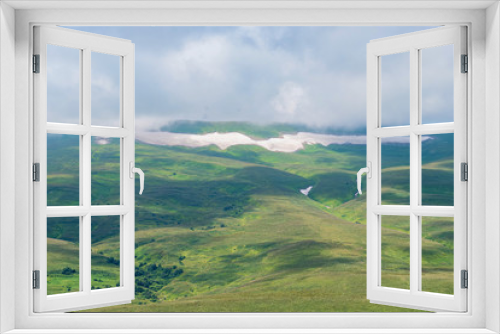 Fototapeta Naklejka Na Ścianę Okno 3D - Distant view od scenic summer morning in mountain valley