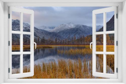 Fototapeta Naklejka Na Ścianę Okno 3D - Lake in the mountains, Magadan region, Kolyma, Jack London lake