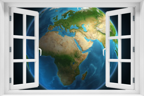 Fototapeta Naklejka Na Ścianę Okno 3D - earth view on africa and europe