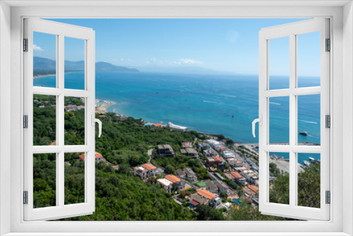 Fototapeta Naklejka Na Ścianę Okno 3D - View on San Felice Circeo town and sea bay, Lazio, Italy