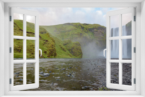 Fototapeta Naklejka Na Ścianę Okno 3D - Cascata Skógafoss Islanda