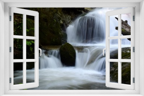 Fototapeta Naklejka Na Ścianę Okno 3D - waterfall in forest