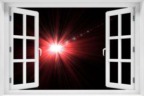 Fototapeta Naklejka Na Ścianę Okno 3D - Bright Red Lens Flare