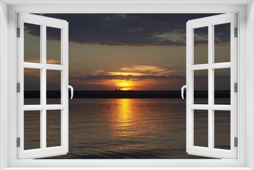 Fototapeta Naklejka Na Ścianę Okno 3D - sunset over river 2