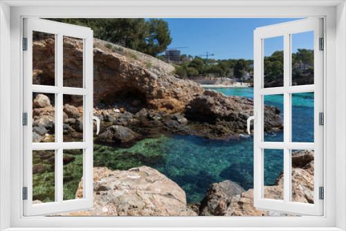 Fototapeta Naklejka Na Ścianę Okno 3D - view of the bay LA CALITA, PORTALS NOUS with beach, Mallorca