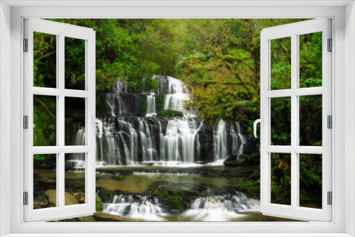 Fototapeta Naklejka Na Ścianę Okno 3D - Purakaunui Falls, Catlins National Park, South Island, New Zealand