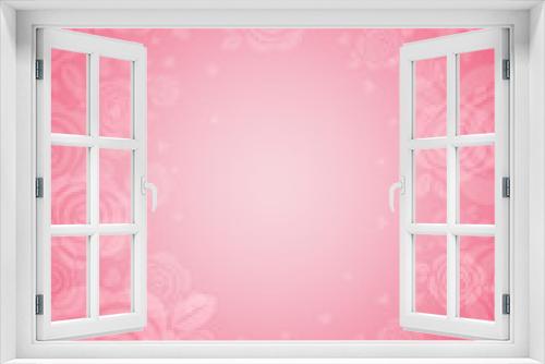 Fototapeta Naklejka Na Ścianę Okno 3D - frame of  pink roses, vector illustration