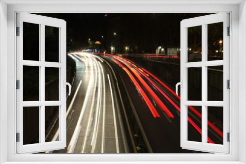 Fototapeta Naklejka Na Ścianę Okno 3D - Carreteras de noche