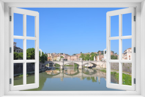 Fototapeta Naklejka Na Ścianę Okno 3D - Tiber river cityscape Rome Italy