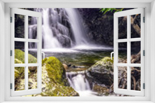 Fototapeta Naklejka Na Ścianę Okno 3D - Tollymore Forest Natural Park Northern Ireland Waterfall long exposure light