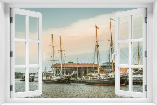 Fototapeta Naklejka Na Ścianę Okno 3D - Old sailingboats at a jetty in the port of Svendborg