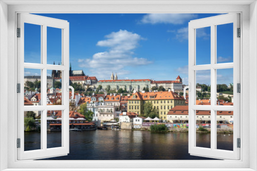 Fototapeta Naklejka Na Ścianę Okno 3D - View of the city of Prague and the Vltava River.