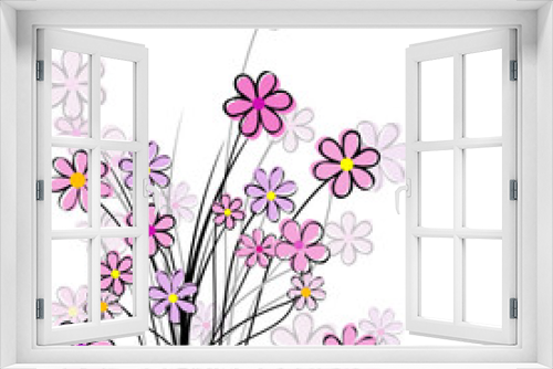 Fototapeta Naklejka Na Ścianę Okno 3D - Floral card with pink flowers