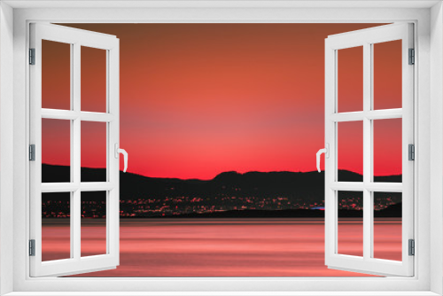 Fototapeta Naklejka Na Ścianę Okno 3D - Zachód słońca nad Oslo w Norwegii