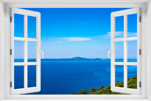 Fototapeta Naklejka Na Ścianę Okno 3D - View on Lastovo Island, green nature, blue sky and clear Adriatic sea water, summer holidays, Dalmatia, Croatia