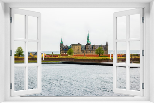 Waterfront view of Kronborg Castle in Elsinore, Denmark