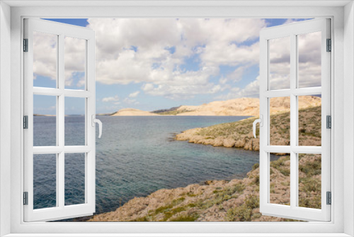 Fototapeta Naklejka Na Ścianę Okno 3D - Landscape of the island of Pag, Adriatic Sea, Croatia