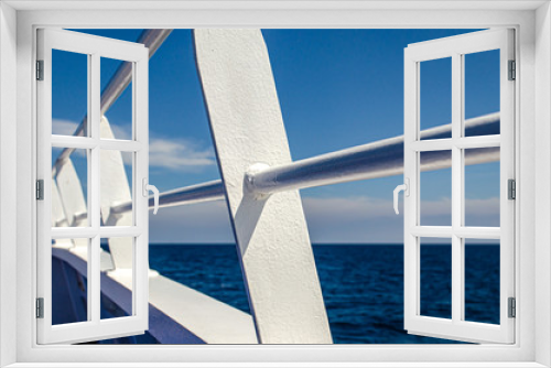 Fototapeta Naklejka Na Ścianę Okno 3D - Railing Ferry Boat