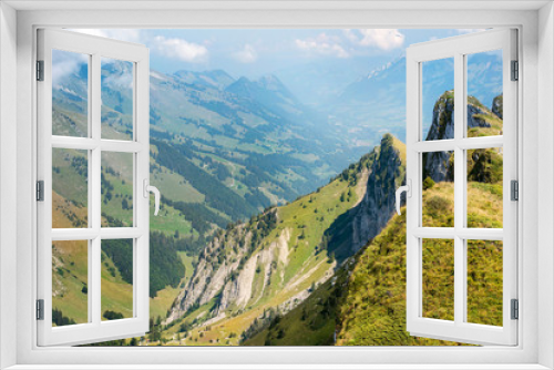 Fototapeta Naklejka Na Ścianę Okno 3D - gorgeous summer landscape in the Swiss Alps in the Canton of Valais , Switzerland