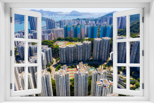 Fototapeta Naklejka Na Ścianę Okno 3D -  Top view of Hong Kong city