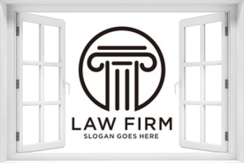 Fototapeta Naklejka Na Ścianę Okno 3D - Pillar law firm logo vector