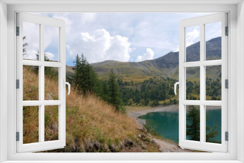 Fototapeta Naklejka Na Ścianę Okno 3D - Lac d'allos nature montagne ciel