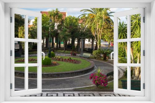 Fototapeta Naklejka Na Ścianę Okno 3D - Scenic view of a central park in Nordeste town, Sao Miguel island, Azores